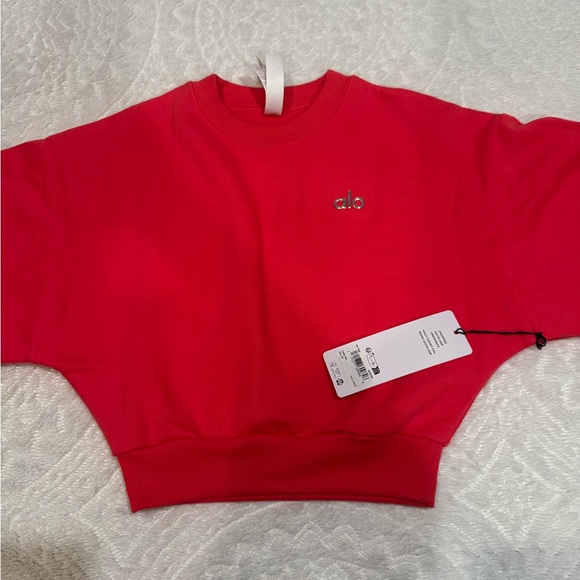 ALO Yoga Red Crew Neck Sweater Set - Picture 4 of 6